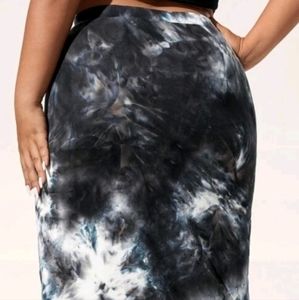SHEIN EZwear Plus Tie Dye Pencil Skirt